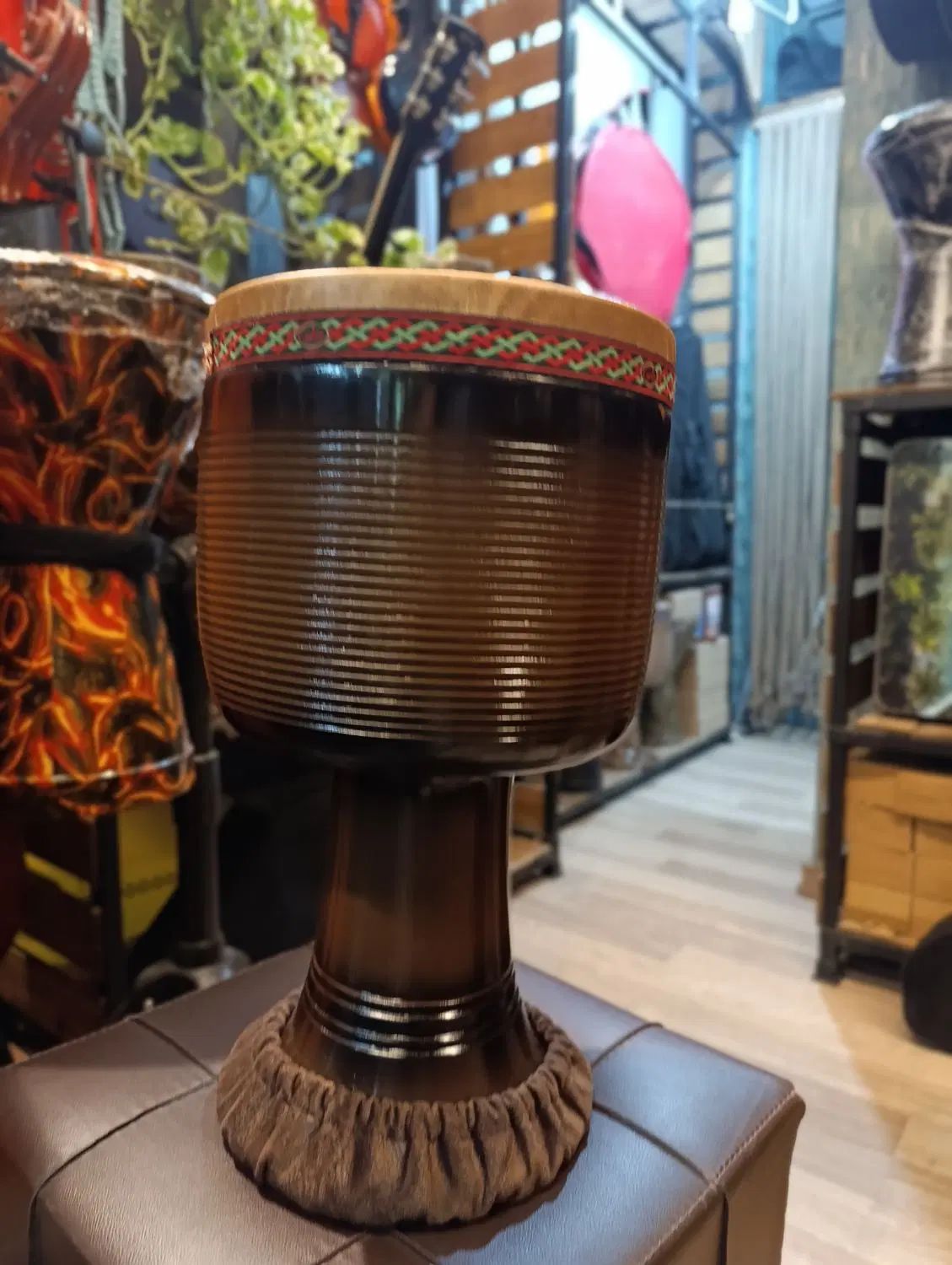 تنبک حلمی نو از جنس پوست شتر وچوب گردو